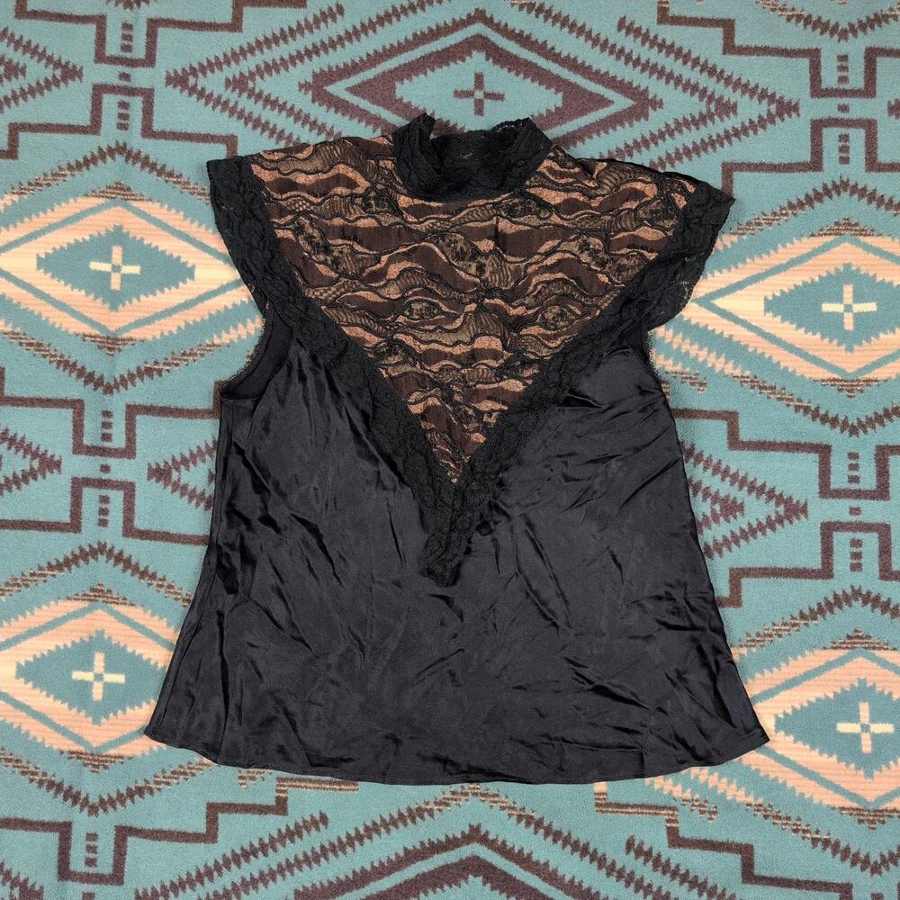 Y2K LORÉ 100% silk lace tank whimsigoth dark coquette sirencore Small
